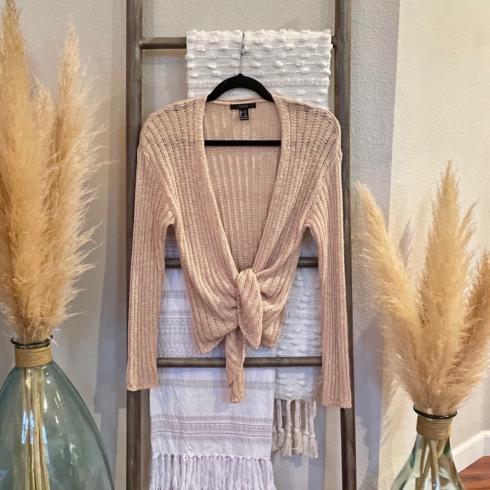 Forever 21 Dusty Pink Knit Cardigan - Size S